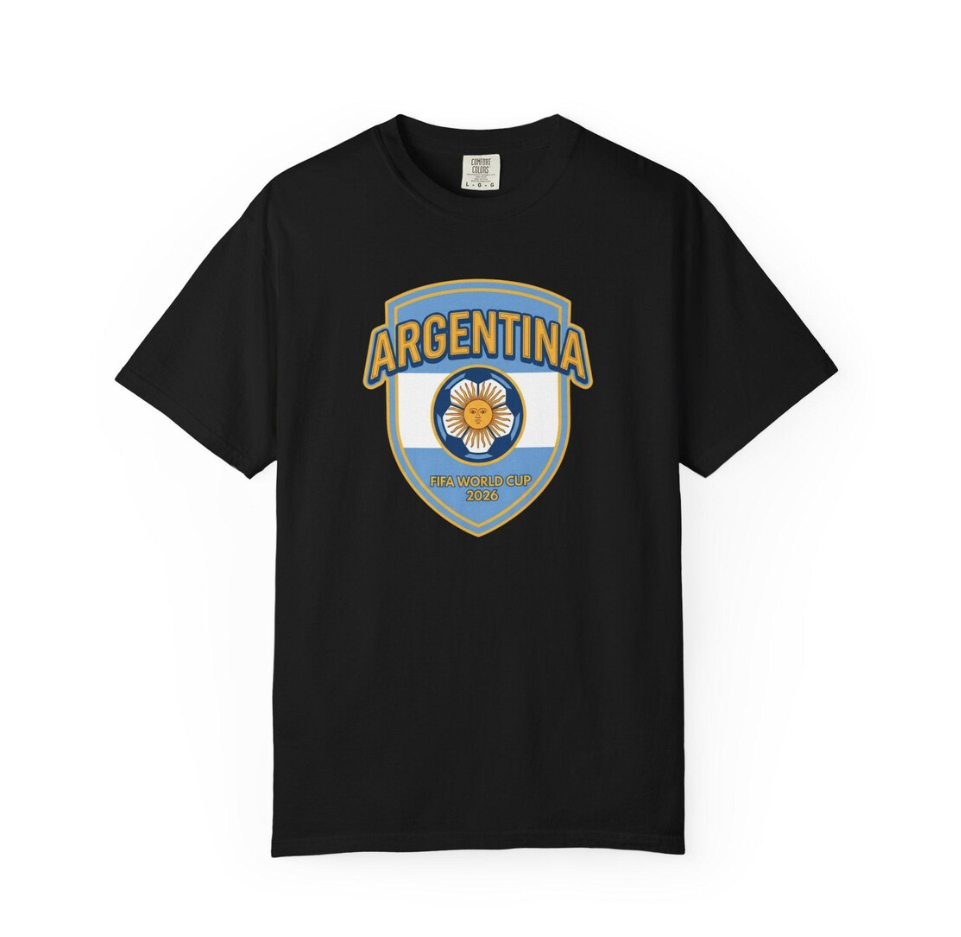 Argentina Soccer Crest T-Shirt World Cup Football Badge