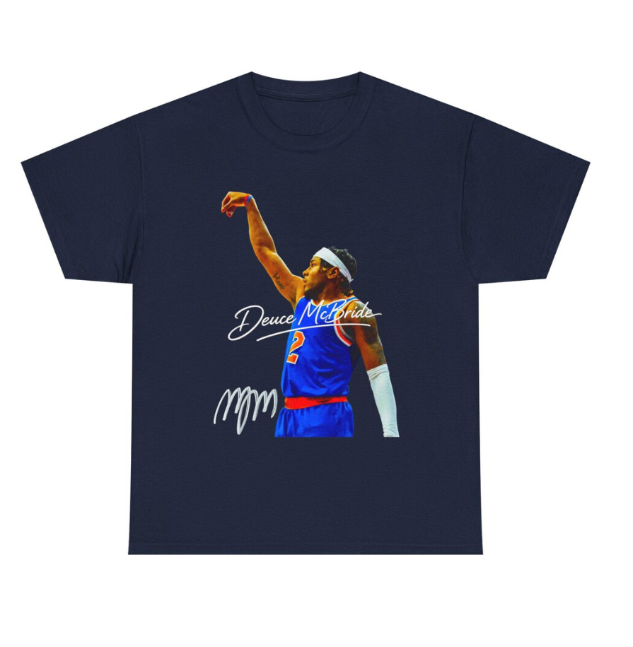 Deuce McBride New York T Shirt Autograph Edition Basketball Player Tee