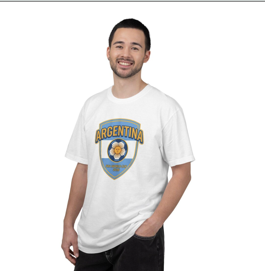 Argentina Soccer Crest T-Shirt World Cup Football Badge