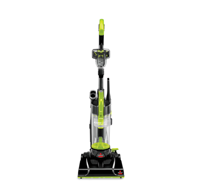 BISSELL PowerForce Compact Turbo, Bagless, Upright Vacuum, Powerful Suction, East Empty Dirt Tank, Lightweight, High Reach Wand, 2690, Green & Black