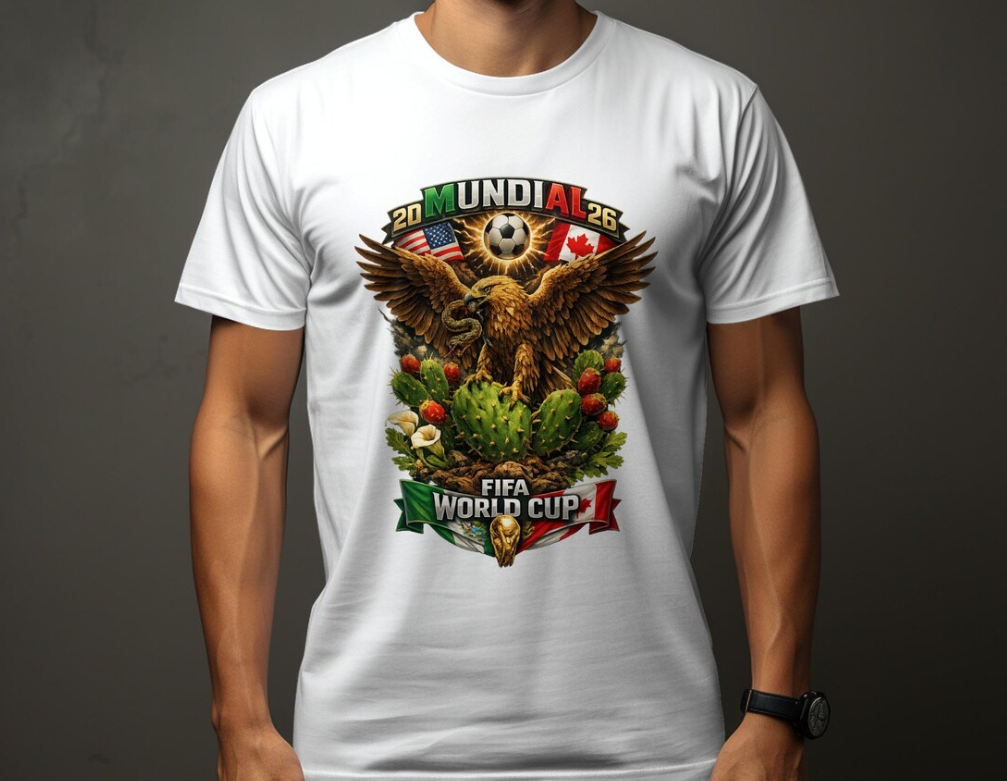 FIFA World Cup 2026 T-Shirt, USA Canada Mexico Soccer Fan Tee, Eagle Cactus Design