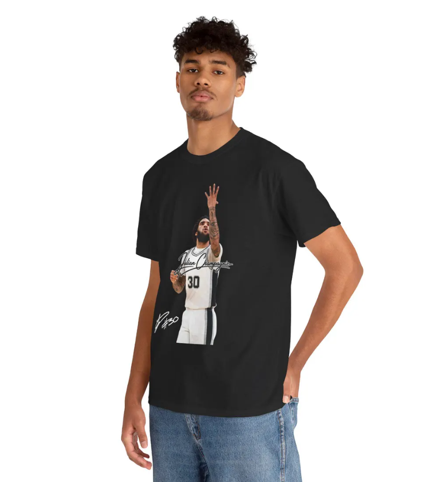 Julian Champagnie San Antonio T Shirt Autograph Edition