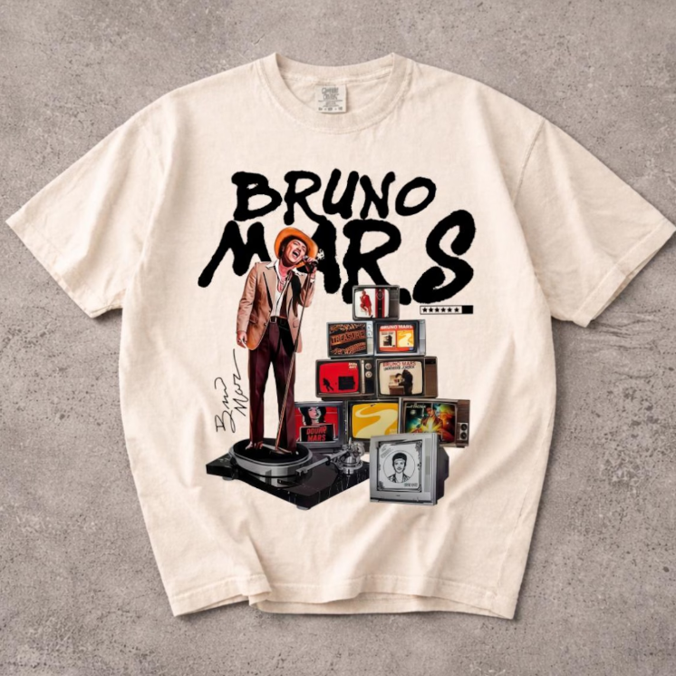 Bruno Mars Shirt, Bruno Mars collage T-shirt, Bruno Mars , Bruno Mars Album Stack T-shirt