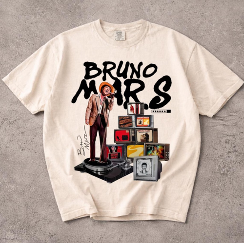 Bruno Mars Shirt, Bruno Mars collage T-shirt, Bruno Mars , Bruno Mars Album Stack T-shirt