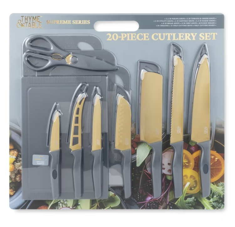 Thyme & Table 20-Piece Knife Set - Blue