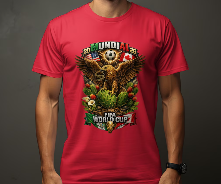 FIFA World Cup 2026 T-Shirt, USA Canada Mexico Soccer Fan Tee, Eagle Cactus Design
