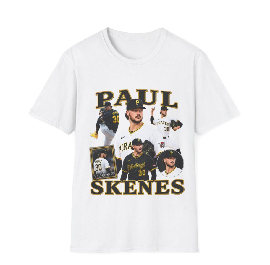 PAUL Skenes Baseball Player Collage T-Shirt Sports Team Fan Tee, pittsburgh pirates tees