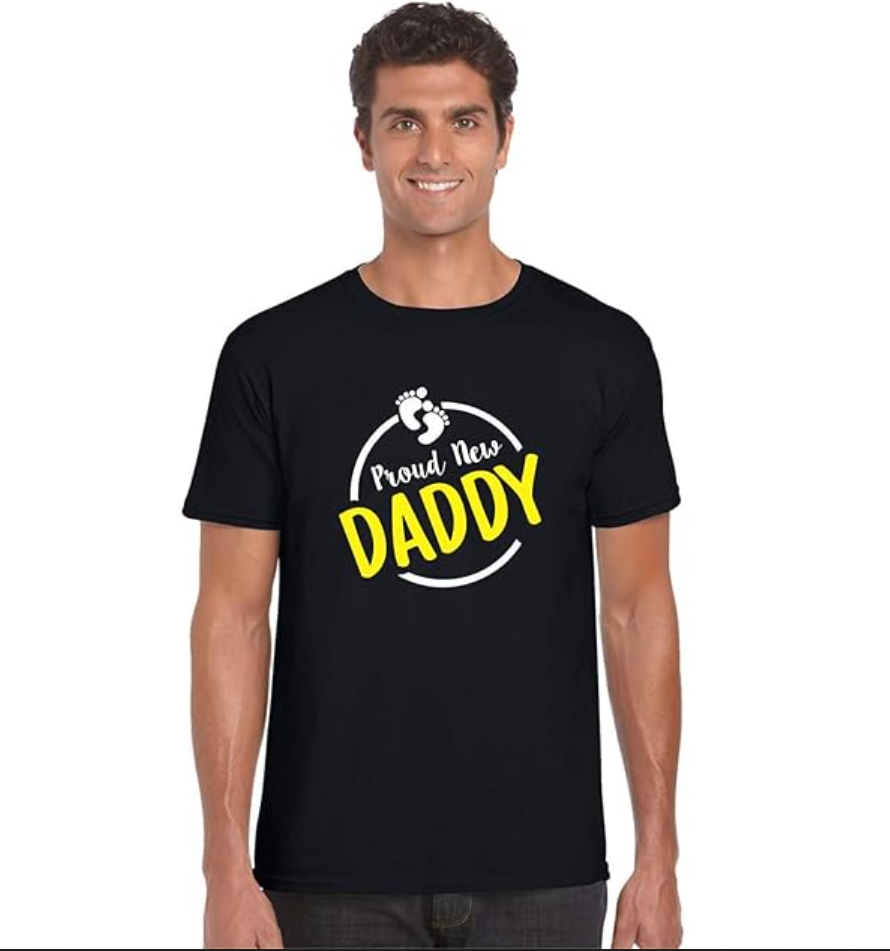 TheYaYaCafe Fathers Day Proud Daddy Mens T-Shirt Cotton