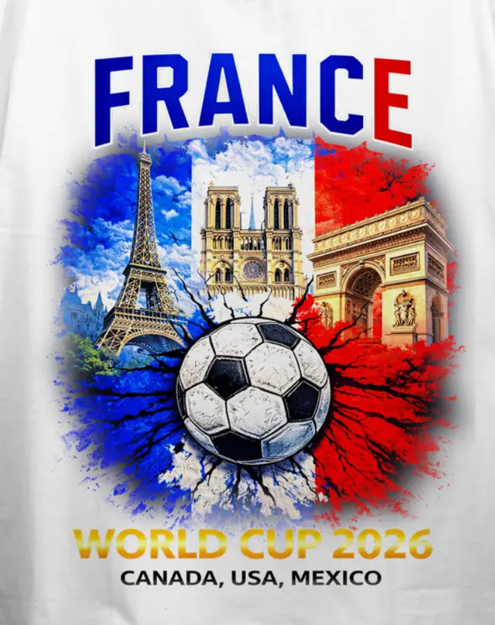 France Soccer Shirt 2026 World Cup Football Fan Tee Paris Graphic T Shirt Game Day Outfit French Flag Sports Tee Unisex Gift