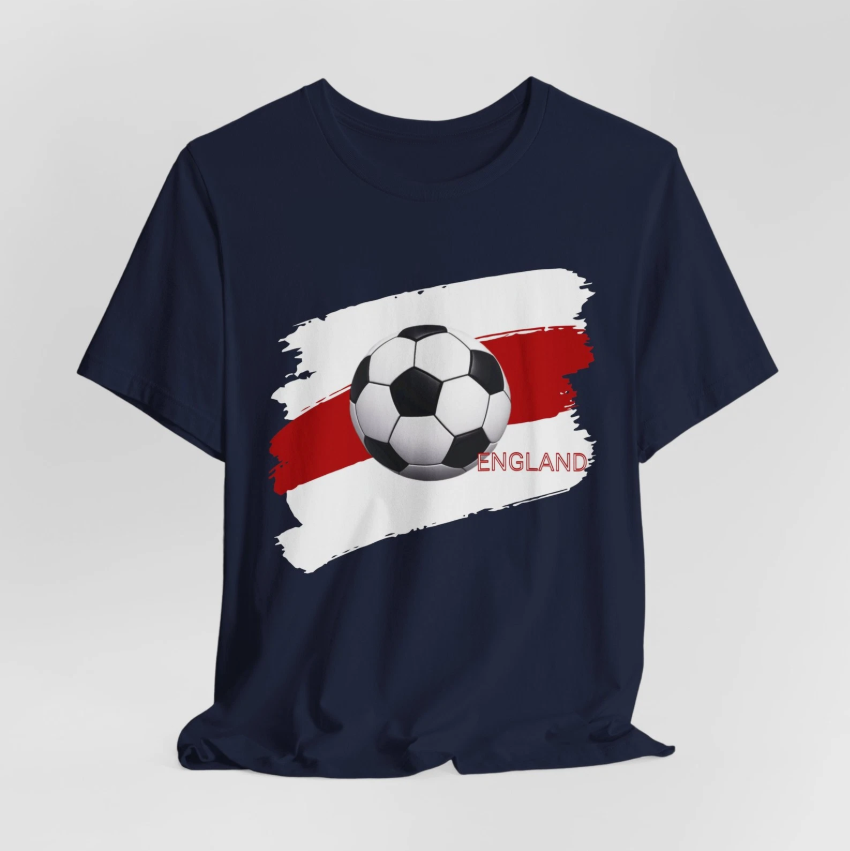 England Soccer T Shirt Football Fan Graphic England Flag Sports Tee