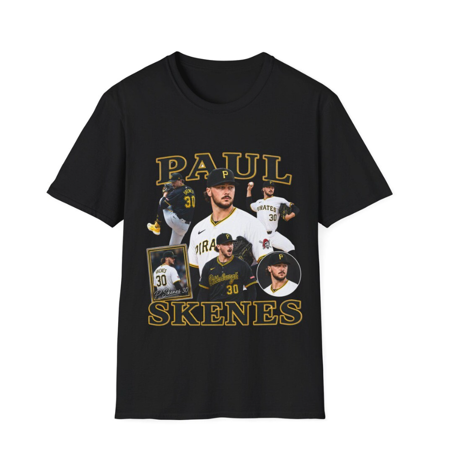 PAUL Skenes Baseball Player Collage T-Shirt Sports Team Fan Tee, pittsburgh pirates tees
