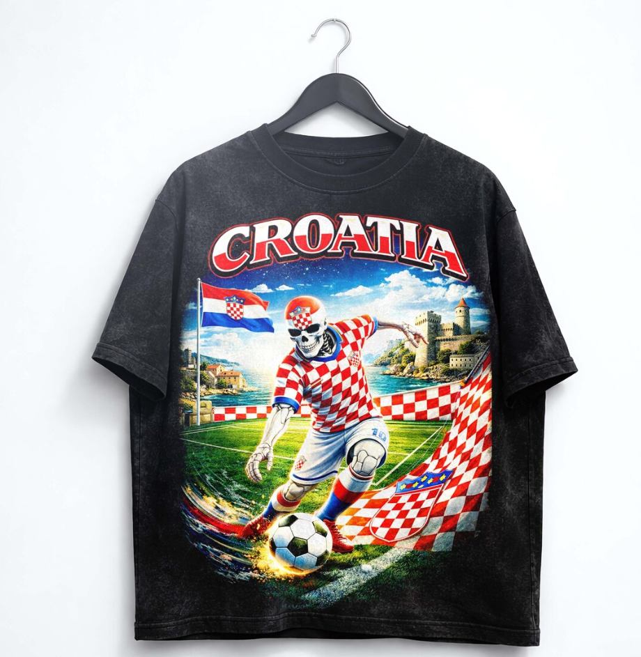 World Cup 2026 CroatiaT-Shirt, Croatia Soccer Graphic Tee, Checkerboard Football Shirt, Unisex T-Shirt, Croatian Fan Gift, Streetwear Tee.