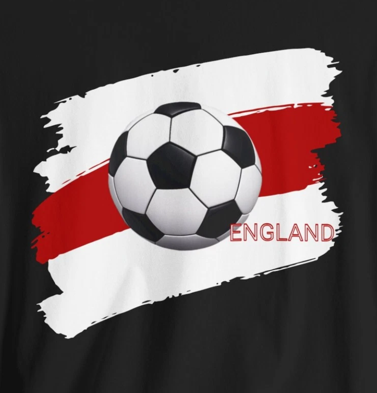 England Soccer T Shirt Football Fan Graphic England Flag Sports Tee