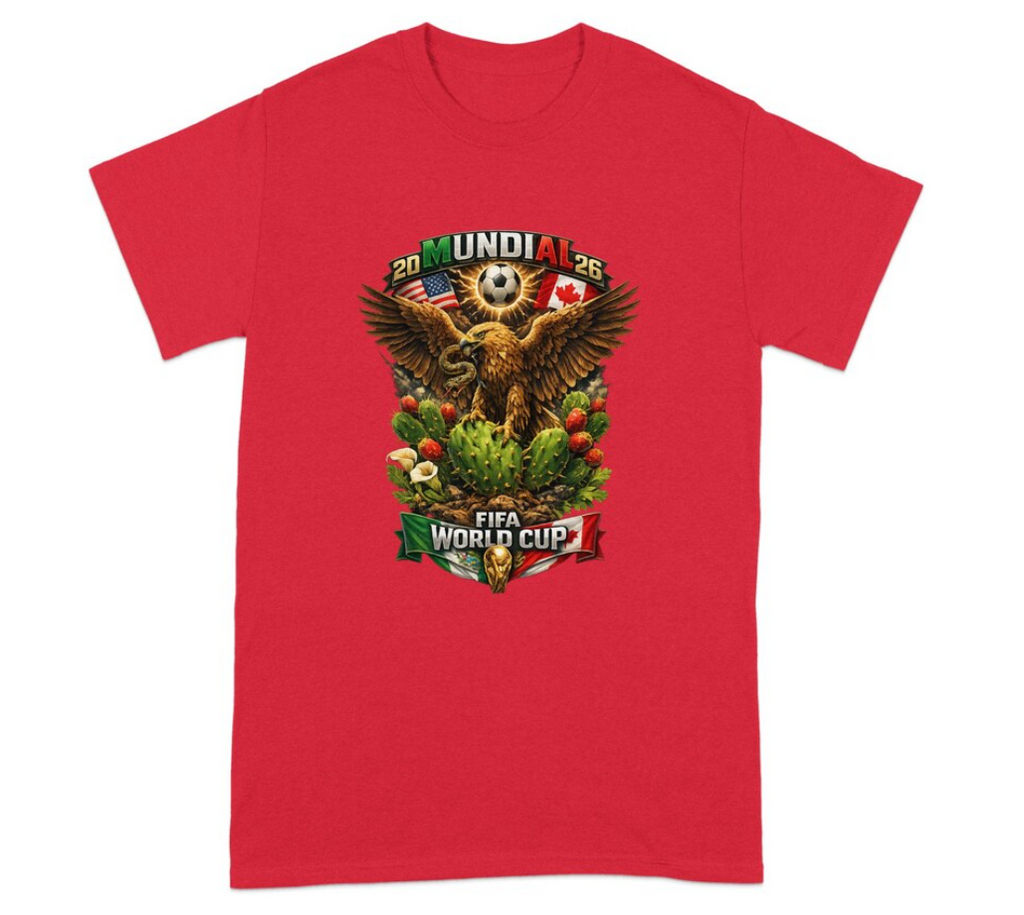 FIFA World Cup 2026 T-Shirt, USA Canada Mexico Soccer Fan Tee, Eagle Cactus Design