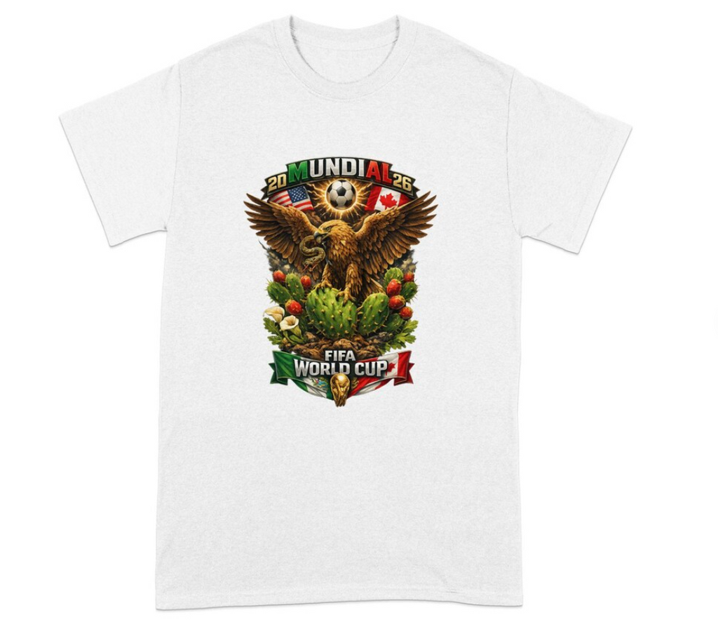 FIFA World Cup 2026 T-Shirt, USA Canada Mexico Soccer Fan Tee, Eagle Cactus Design