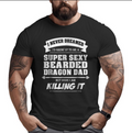 Bearded Dragon Dad Shirt Father's Day Lizards Sexy Big and Tall Men T-shirt