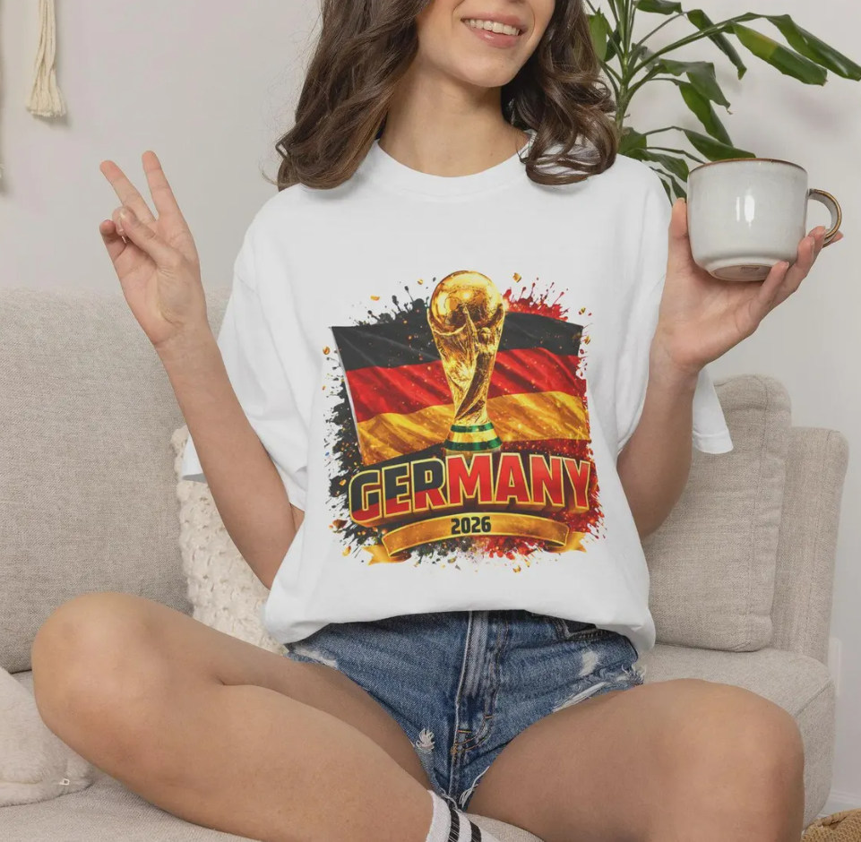 Germany World Cup Shirt Trophy 2026 T-shirt | German Flag Soccer Tee