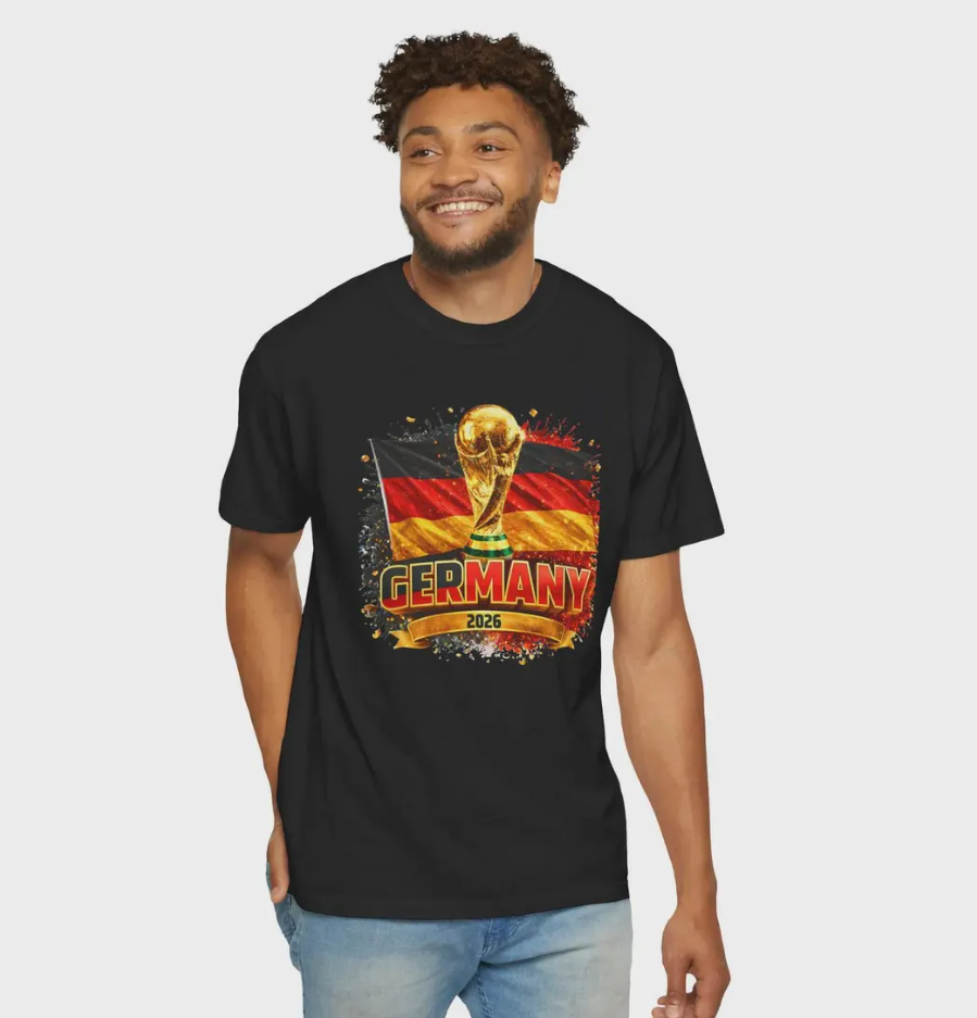 Germany World Cup Shirt Trophy 2026 T-shirt | German Flag Soccer Tee