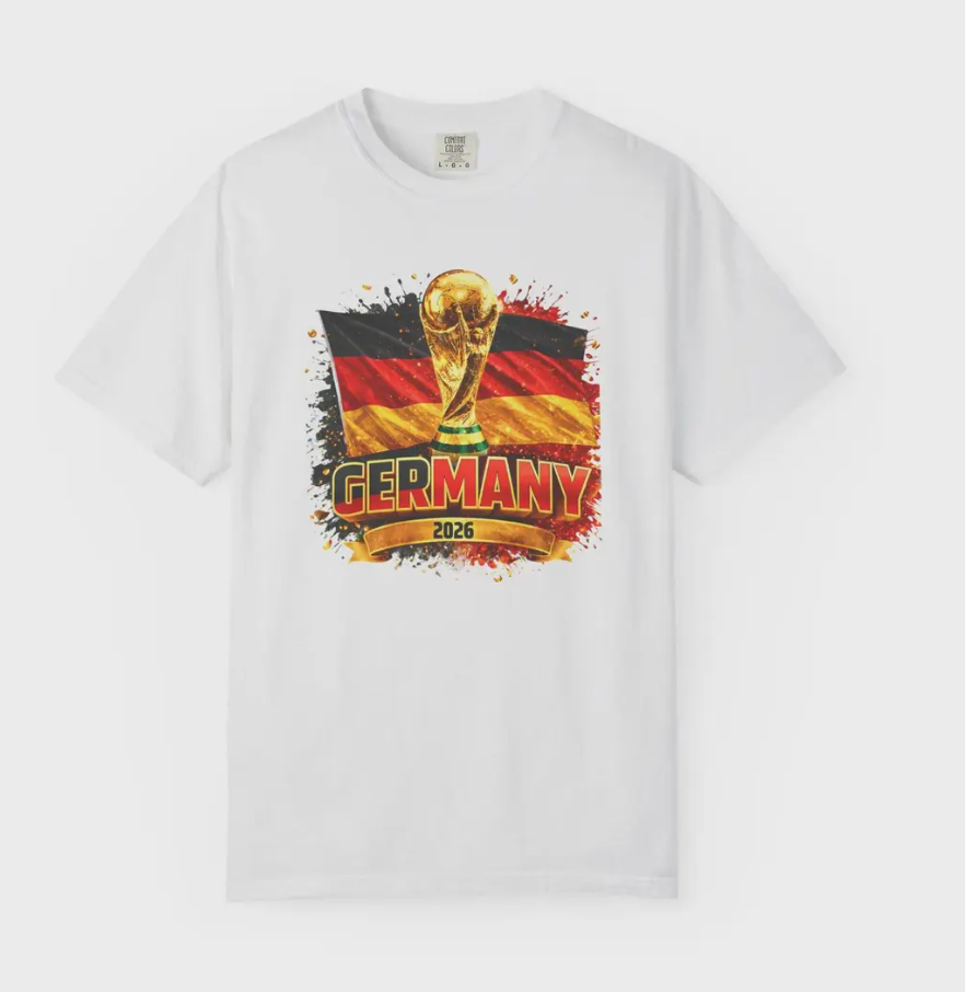 Germany World Cup Shirt Trophy 2026 T-shirt | German Flag Soccer Tee