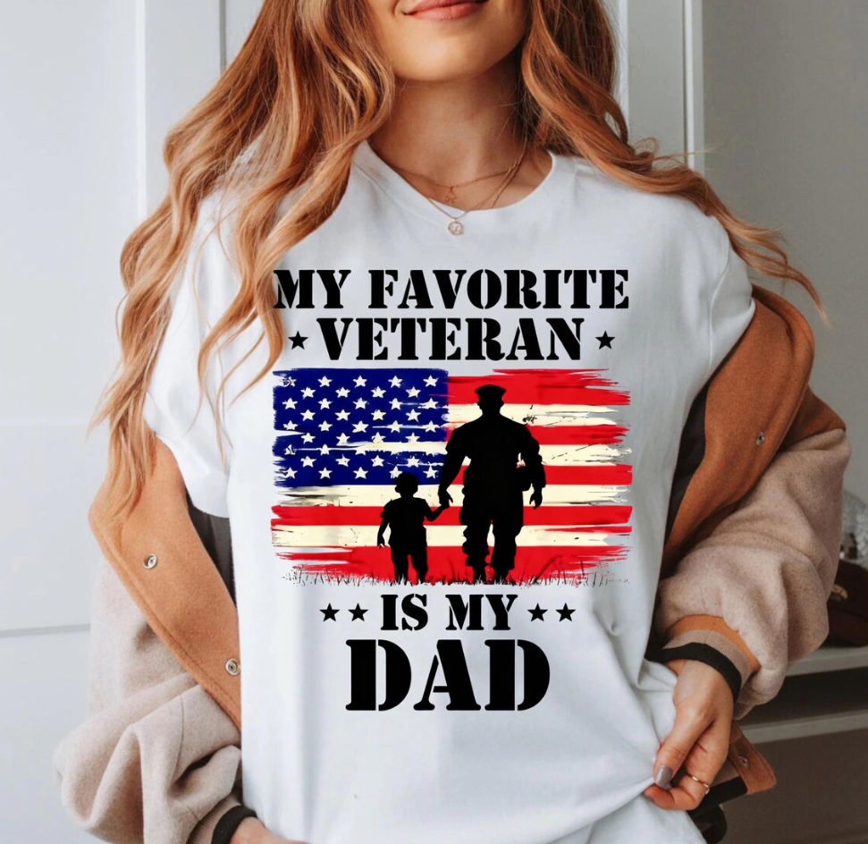 My Favorite Veteran Is My Dad PNG | Patriotic Family Digital Download