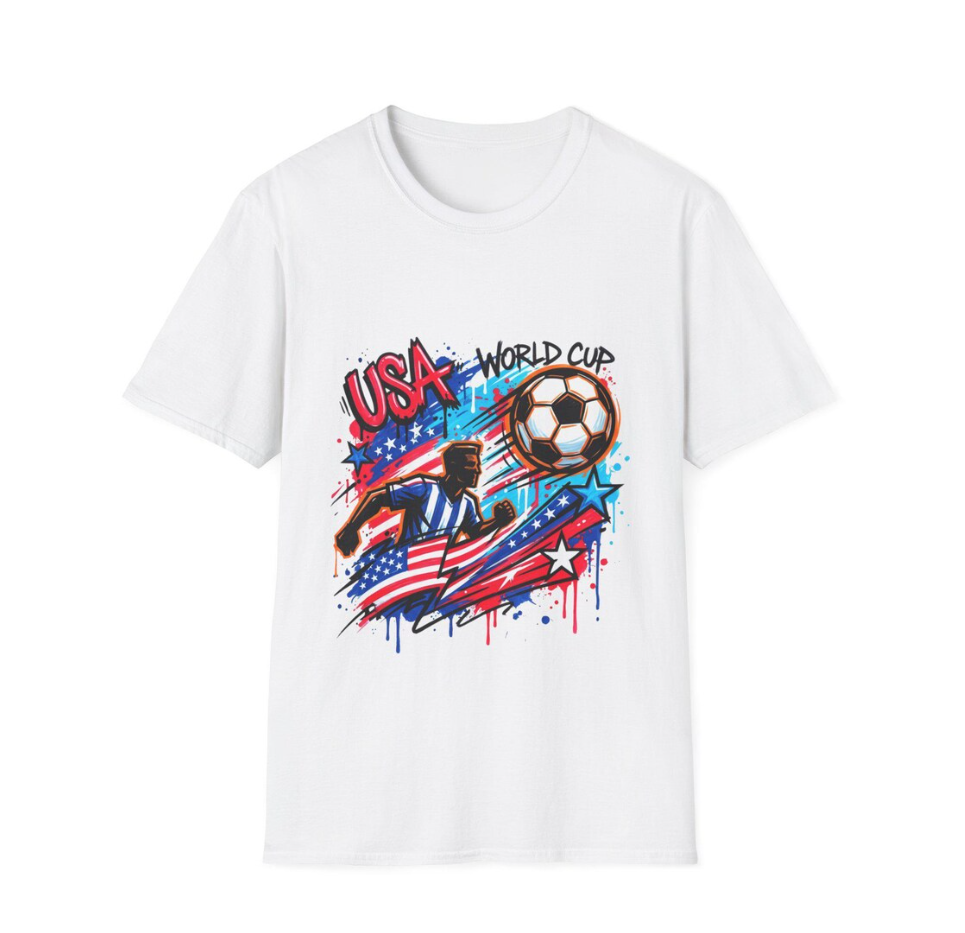 USA World Cup Soccer Graffiti T-Shirt | Street Art Patriotic Soccer