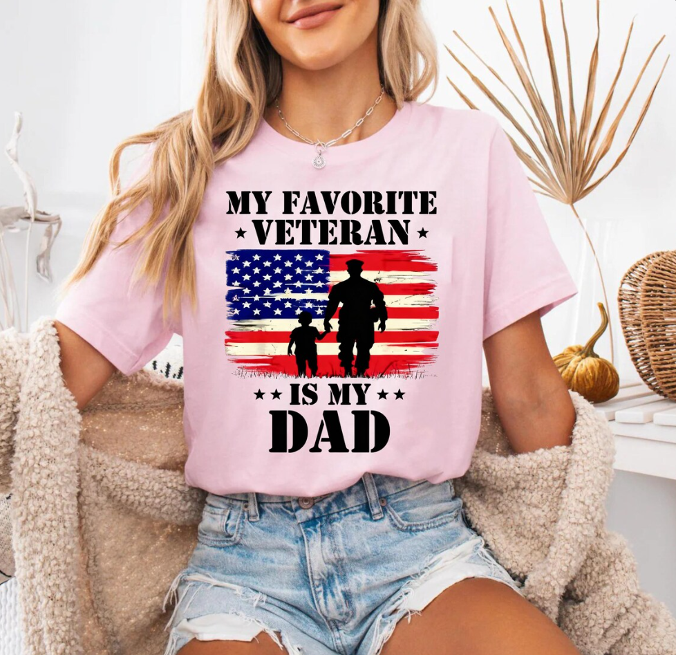 My Favorite Veteran Is My Dad PNG | Patriotic Family Digital Download