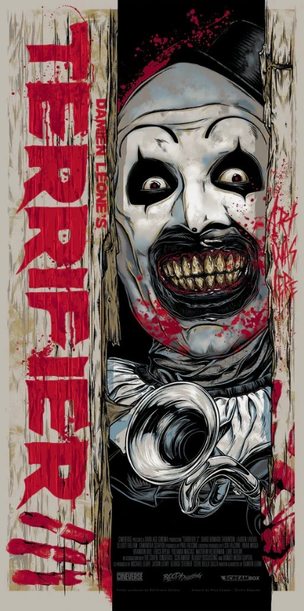 Terrifier 3 Art the Clown Screen Print Poster Rhys Cooper Limited Edition