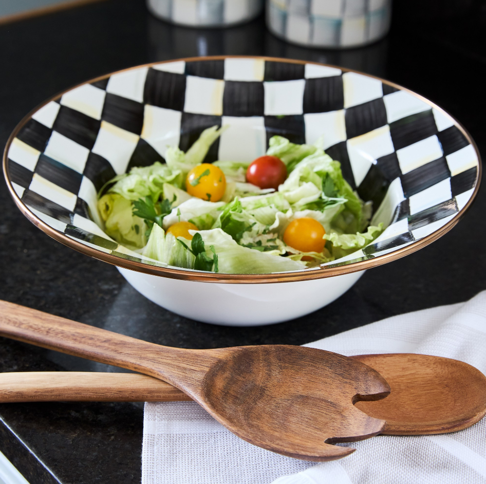 MacKenzie-Childs Courtly Check Salad Bowl and Server Set