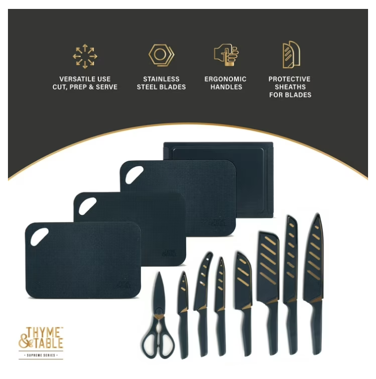 Thyme & Table 20-Piece Knife Set - Blue