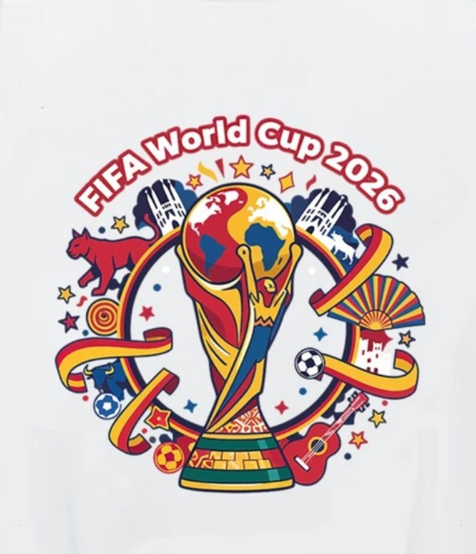 World Cup Themed Men's Short-Sleeve Crew Neck T-Shirt with Vibrant Radish Design