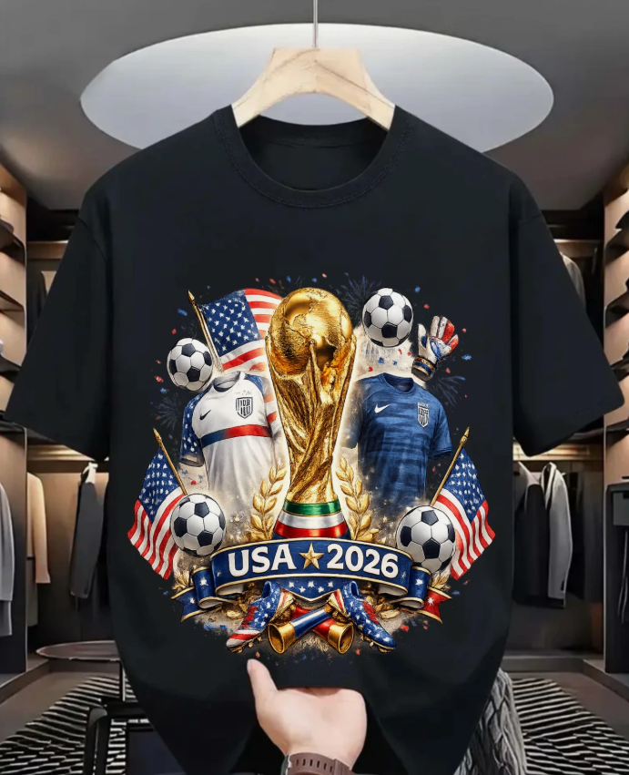 USA Soccer Shirt 2026 World Cup Fan Tee American Flag Football supporters USA