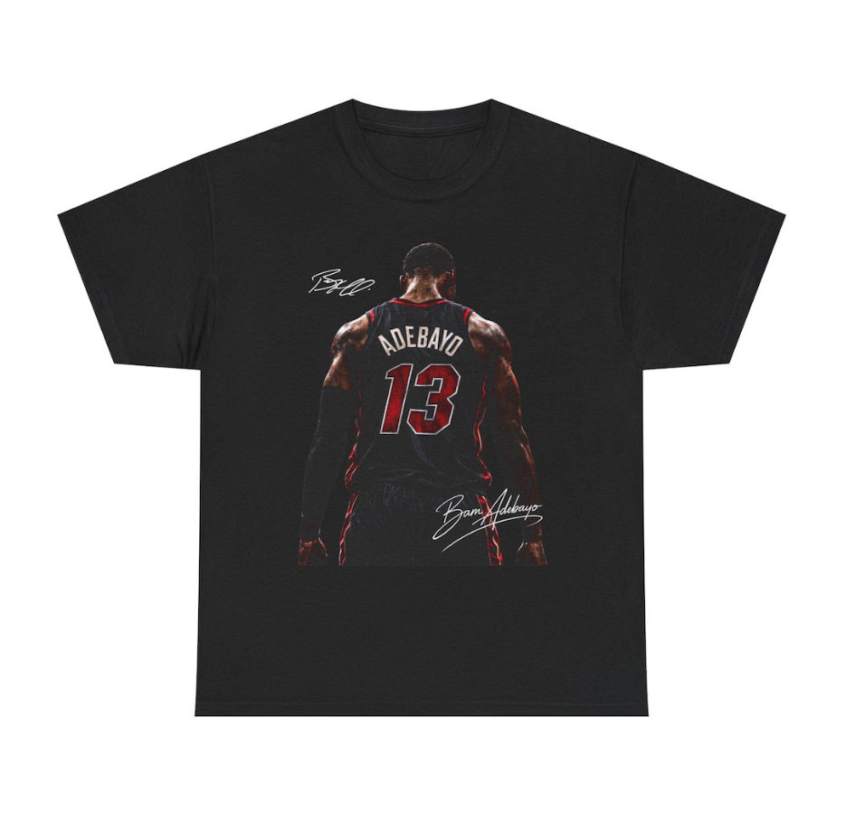 Bam Adebayo Miami T Shirt Autograph Edition Graphic Tee 83 Points!