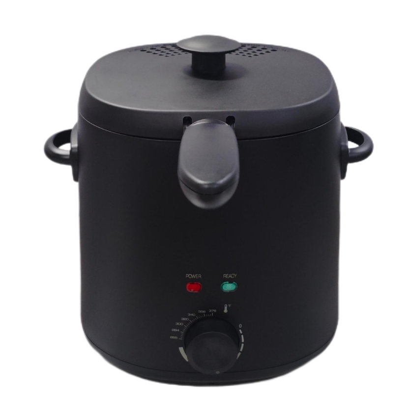 Mainstays Matte Black 2-Quart 1000W Electric Deep Fryer with Adjustable Thermostat