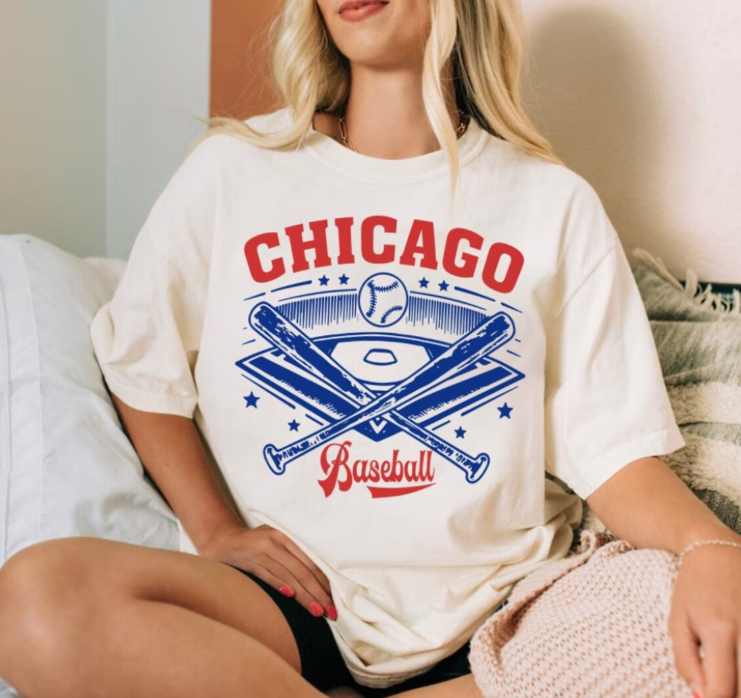 Chicago Baseball Comfort Color Vintage 90s Style Tshirt, Chicago Baseball Gameday Retro Shirt, Chicago Sports Ctity Tee, For Him, For Her