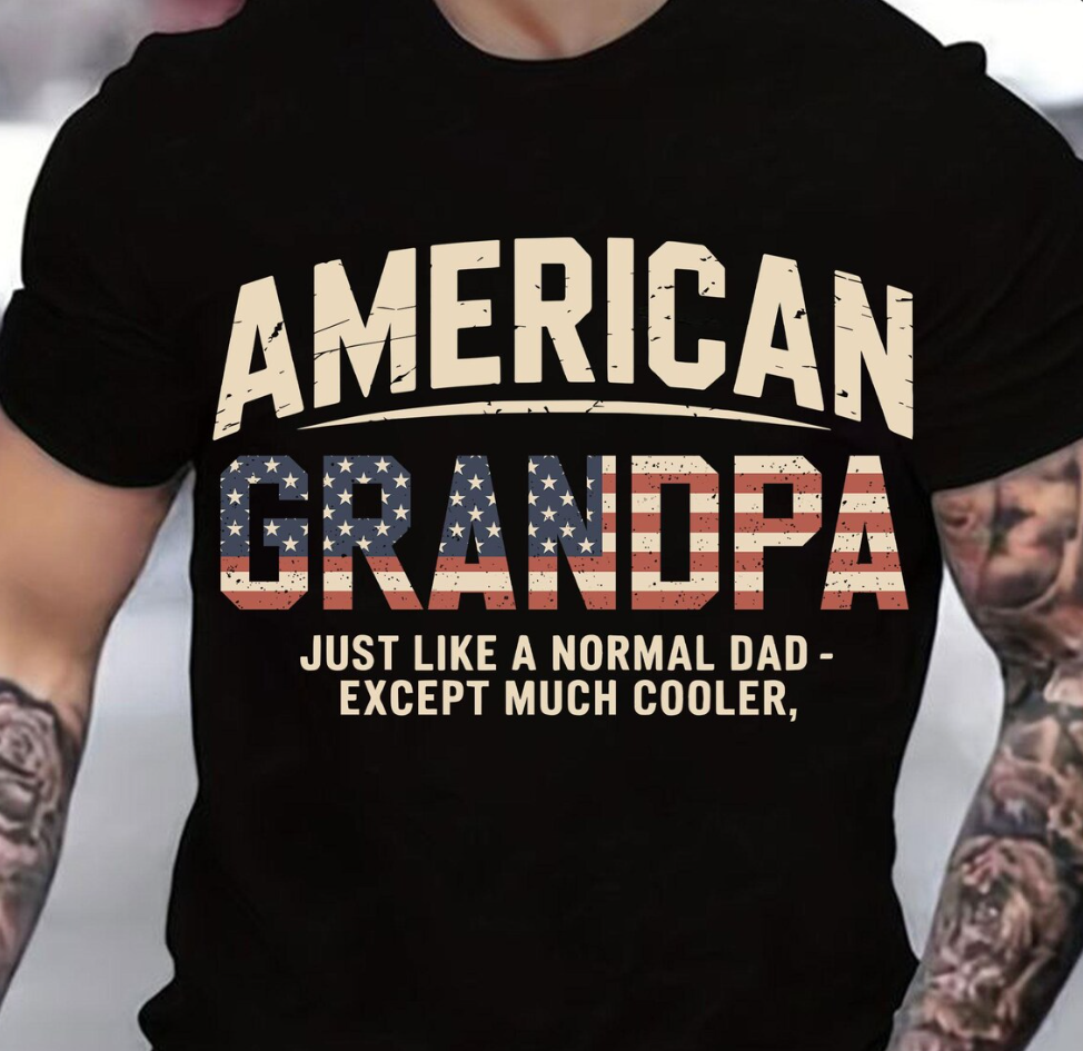 America Grandpa Png, Retro American Grandpa Design Png, Gifts For Dad Png, Funny Cool Grandpa Sublimation, Father's Shirt