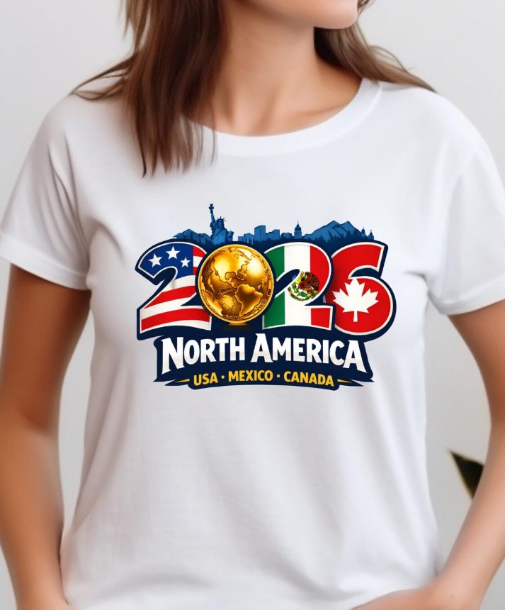 North America Shirt 2026 Soccer Travel Tee, USA Canada Mexico