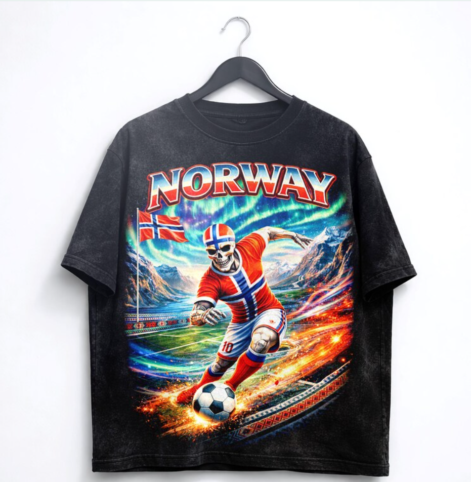 FIFA World Cup 2026 Norway Shirt, Norway Soccer Graphic Tee, Northern Lights Football Shirt, Nordic Style Streetwear Tee, Unisex Shirt.