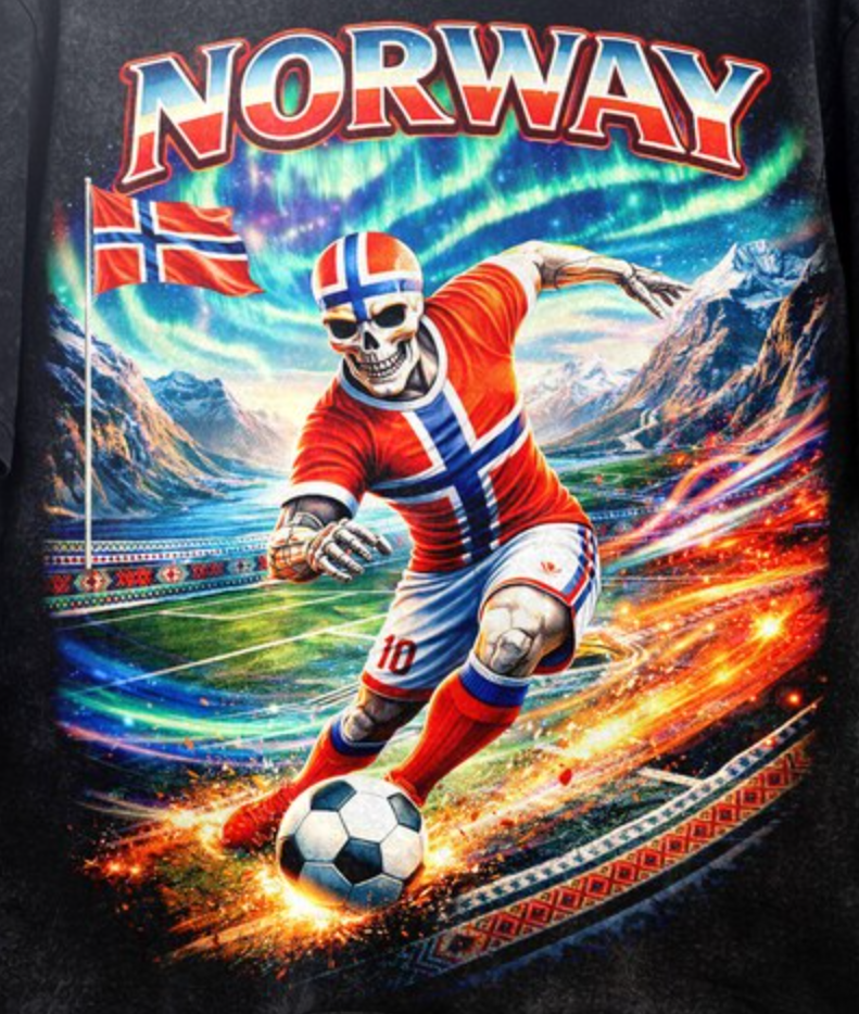 FIFA World Cup 2026 Norway Shirt, Norway Soccer Graphic Tee, Northern Lights Football Shirt, Nordic Style Streetwear Tee, Unisex Shirt.