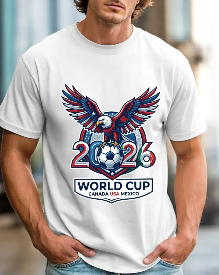 2026 World Cup Eagle Soccer Ball T-Shirt | Canada USA Mexico Tournament