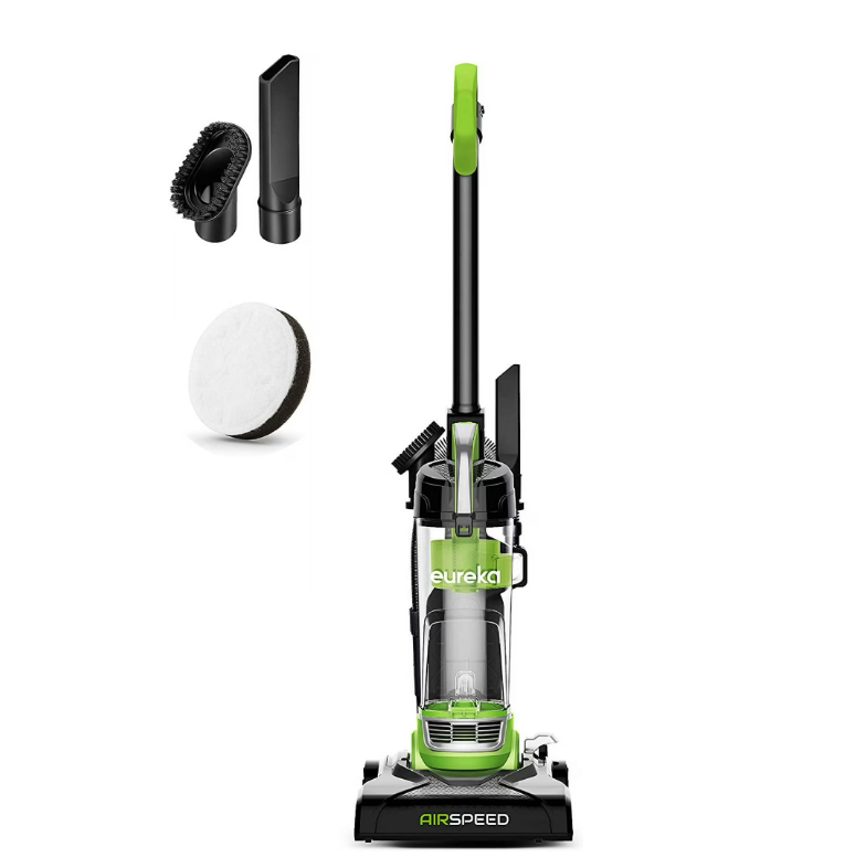 Eureka Bagless Upright Vacuum, Airspeed, Ultra Lightweight & Compact Design, with Crevice Tool, Dusting Brush and Large Dustcup, NEU100, Green & Black