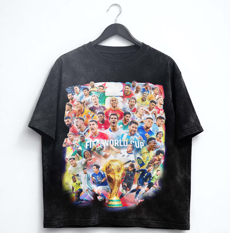 Retro Soccer Shirt 2026 Bold Graphic Football Fan Tee Vintage Style Game Day Outfit Eye Catching Sports Tee Unisex Gift