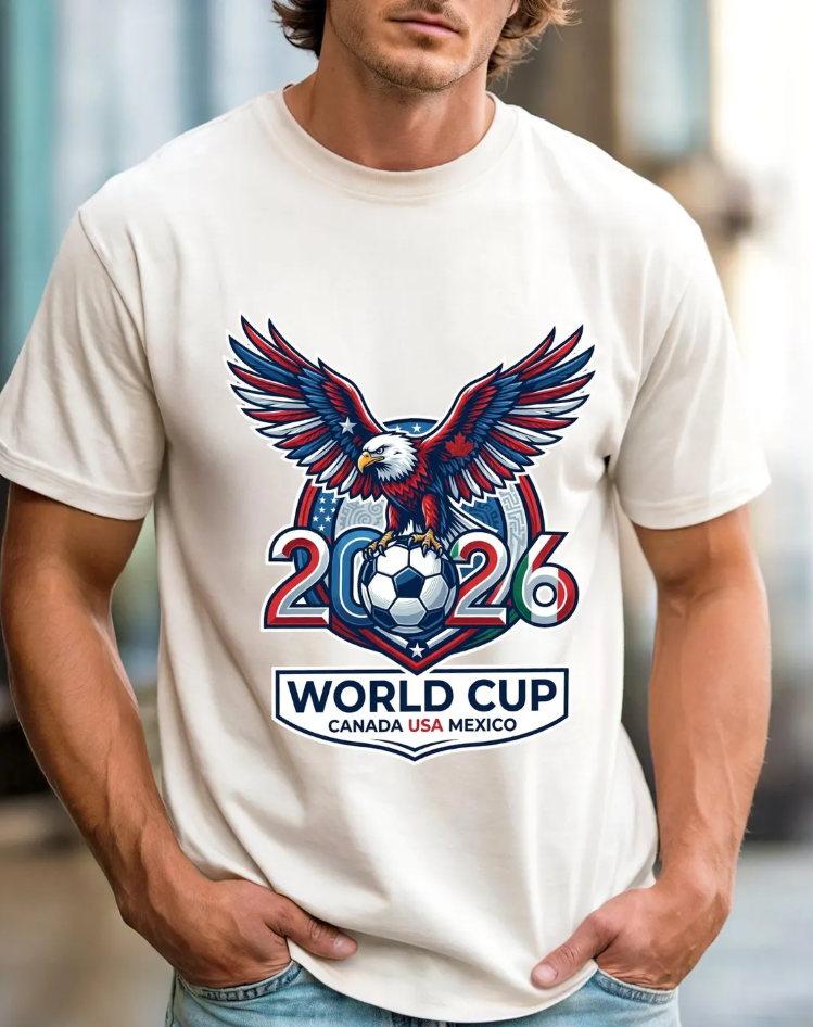 2026 World Cup Eagle Soccer Ball T-Shirt | Canada USA Mexico Tournament