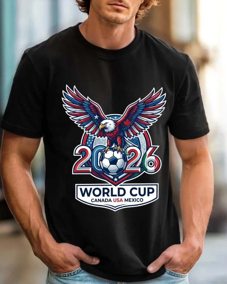 2026 World Cup Eagle Soccer Ball T-Shirt | Canada USA Mexico Tournament