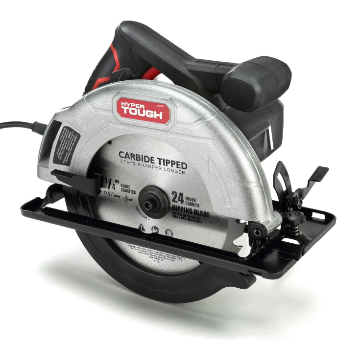 Hyper Tough 12 Amp 7-1/4 Inch Corded Circular Saw with Steel Shoe and Adjustable Bevel
