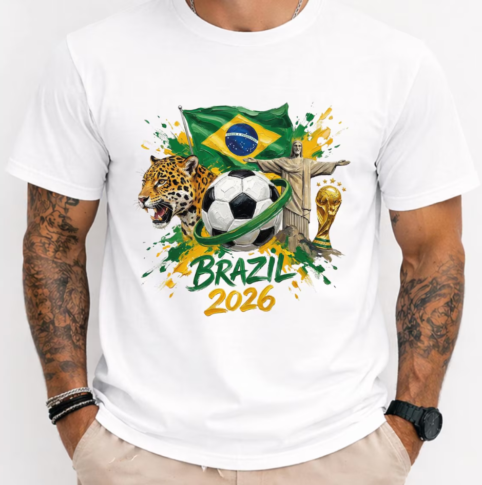 Brazil 2026 World Cup Shirt Soccer T Shirt Brazil Football Jersey Brazilian Fan Tee Futbol Graphic Shirt Trending Gift For Men Women