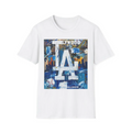 LA Dodgers Abstract Logo T-Shirt Hollywood Skyline, Urban Dodgers Baseball Art