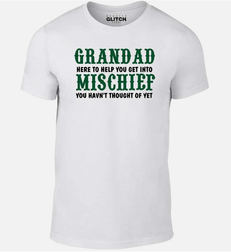 Grandad Mischief T-Shirt - Funny t shirt joke grandfather fathers day gift kids