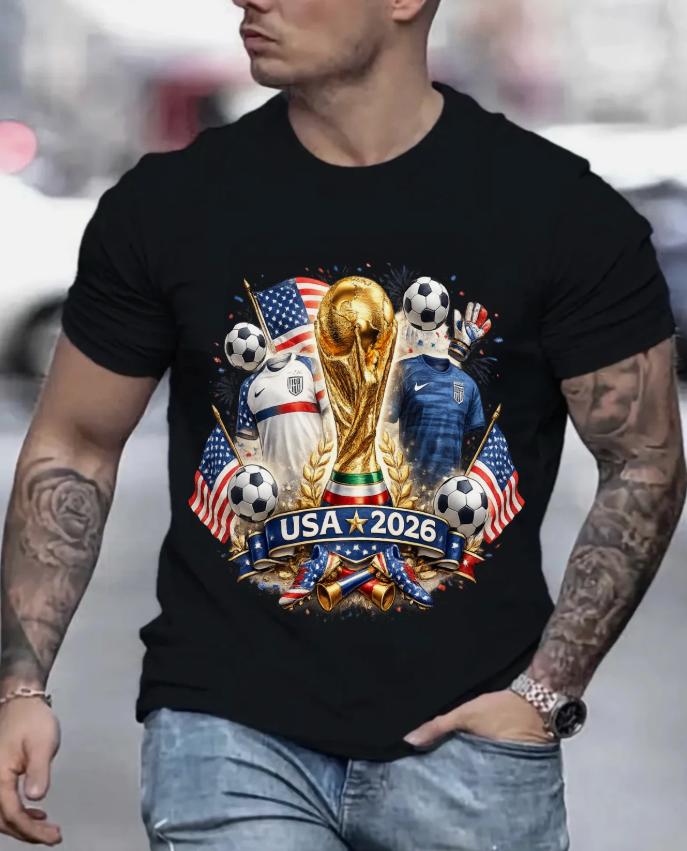 USA Soccer Shirt 2026 World Cup Fan Tee American Flag Football supporters USA