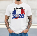 France Soccer T-Shirt 2026, French Football Fan Tee, French Flag Brush Art Tee, Global Soccer 2026 France Gift, Les Bleus Fan Apparel, Paris