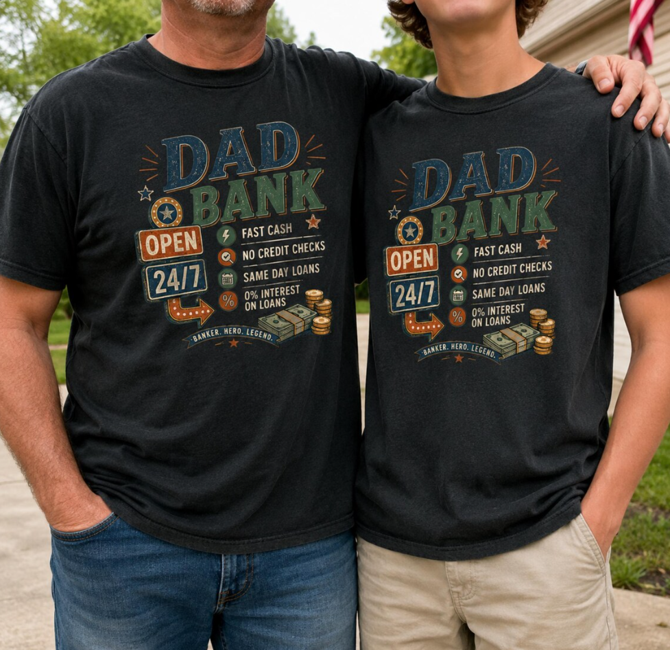 Funny Dad’s Bank T-Shirt | Comfort Colors Father’s Day Graphic Tee